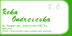 reka ondreicska business card